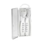Beaba, a fork with 2nd Age Training Fork and Spoon Storage Case Included - Gray