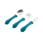 Beaba Stainless Steel Training Cutlery Knife / Fork / Spoon - Blue