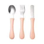 ฺBEABA ช้อนส้อมมีดสแตนเลส Stainless steel training cutlery Knife / Fork / Spoon - NUDE
