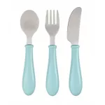 Beaba Stainless Steel Training Cutlery Knife / Fork / SPOON - LIHGT BLUE