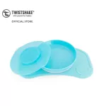 TwistShake Click-Mat + Plate dish and non-slip suction Comes with six -colored lids/blue