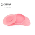 TwistShake Click-Mat + Plate dish and non-slip suction Comes with pink/pink lid