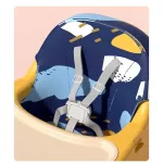 เก้าอี้กินข้าวเด็ก สีทูโทนพร้อมเบาะหนังPU มีสายรัด มีที่กั้นกันตก ยางกันลื่นสายนิรภัย เก้าอี้เด็ก ปรับระดับได้ ถาดถอดได้