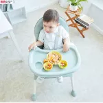 FIN เก้าอี้ทานข้าวเด็ก 3in ปรับระดับได้2ระดับ พับเก็บง่ายมีล้อ รุ่น ST022