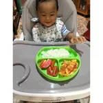 Bumkins จานหลุมซิลิโคน ฐานดูดกันเลื่อน รุ่น Silicone Grip Dish สีเขียว GD-GRN / / ฝาปิดจาน