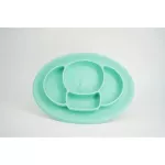 Ange, silicone, monkey pattern, elephant pattern with a lid and suction button to hold the table plate, the cute silicone dish that can put up to 5 foods, plus hot, hot, cold