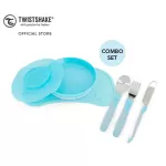 Twistshake, worth the set, dish and non -slip suction sheet & a fork for blue children.