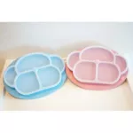 Authentic silicone dish from Angchu Monkey pattern with lid and suction button to fasten the table Monkey Plate Ange