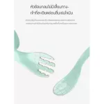 Set forkyk Square fork, eat, eat, children, easy to catch, safe, genuine spoon, bend, do not hit the mouth