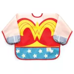 BUMKINS. Collections DC long sleeveless apron. SLEEVE BIB is suitable for 6-24 months. Wonder Woman pattern.