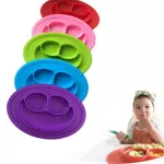 Silicone bowl And the silicone tray eating food for children