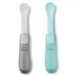SKIP HOP Easy Feed Spoons-Gray/Teal Silicone spoon