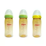Pigeon PPSU bottle wide, width, 240 ml capacity with cork, like mother's milk, soft touch, plus site M. Pack 3