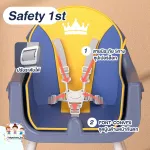 เก้าอี้เด็ก เก้าอี้กินข้าว เก้าอี้หัดนั่ง High Chair ปรับระดับได้สูง-เตี้ย มี่ที่ใส่ของ สายนิรภัย 5ทาง