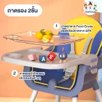 เก้าอี้เด็ก เก้าอี้กินข้าว เก้าอี้หัดนั่ง High Chair ปรับระดับได้สูง-เตี้ย มี่ที่ใส่ของ สายนิรภัย 5ทาง