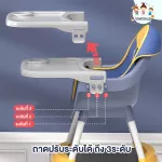 เก้าอี้เด็ก เก้าอี้กินข้าว เก้าอี้หัดนั่ง High Chair ปรับระดับได้สูง-เตี้ย มี่ที่ใส่ของ สายนิรภัย 5ทาง