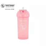 TwistShake Straw Cup, a glass of water for children with 360ml pink/pastel pink