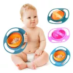 Baby rice bowl 360 degrees, blue/green/pink