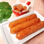 1y+ Chinese sausage for round children. There are 2 flavors of fish and pork flavor.
