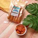 1y+ Chinese sausage for round children. There are 2 flavors of fish and pork flavor.