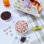 Wel-B Organic Purple Rice Puffs 56G Jasmine Rice Mixing organic rice berry, Valeba 56 grams - 100% organic melting snacks no Allergen