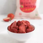WEL-B Freeze-Dried Strawberry 22g. Crispy Strawberry 22 grams. Pack 6 sachets. Children's dessert snacks for children. Free healthy desserts, no oil, not heat.