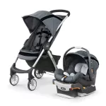 Chicco Mini Bravo Travel System - Carbon Stroller with Car Seat