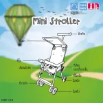 FIN BABIESPLUS รถเข็นเด็ก 4 ล้อ ขนาดพกพา น้ำหนักเบา พับเก็บง่าย มีหลังคาบังแดด รับน้ำหนักได้ถึง 18 กิโลกรัม Mini Stroller รุ่น CAR-710