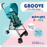 Luxe Baby Groove Stroller Baby Cart - Animal Party Midnight