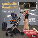 The stroller can be folded onto the plane. Premium grade Aluminum structure
