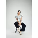 White Plaid Top White