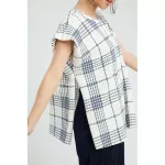 White Plaid Top White