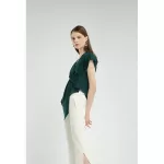 Milada V Collar Top Green