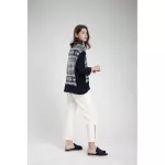 Queencows T -shirt Rinle Cotton Top Navy