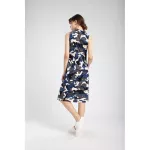 Queencows, Teri Princed Wrap Dress Navy