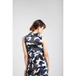 Queencows, Teri Princed Wrap Dress Navy