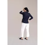 Queencows Tae Tadeo Long Sleeve Warp Top Navy