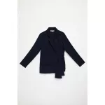 Queencows Tae Tadeo Long Sleeve Warp Top Navy