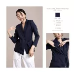 Queencows Tae Tadeo Long Sleeve Warp Top Navy