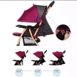 รับประกัน1ปีรถเข็นเด็ก เข็นหน้า-หลัง ใช้ได้ตั้งแต่แรกเกิด ปรับ3ระดับ นั่ง/เอน/นอน175องศาโครงเหล็ก