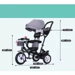 Hello babyรถเข็นเด็ก 3 ล้อ 3in1 เข็น/ปั่นได้ มาพร้อมหลังคาป้องกันUV สามารถปรับการใช้งานได้ 3 รูปแบบ