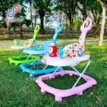 MTR รถหัดเดิน ปรับระดับได้ มีที่ล็อคล้อด้านหลัง พร้อมด้ามเข็น คละลาย