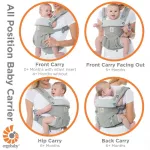 360 All Positions Baby Carrier Carrier Carriers for Baby To Toddler Weight 5.5-20 KG, Carbon Gray Ergobaby®