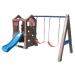 บ้านสไลด์ชิงช้า2ที่นั่ง สไลเดอร์2in1 บ้านสไลเดอร์ ของเล่นเด็ก,เครื่องเล่นสนาม พร้อมส่ง