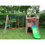 บ้านสไลด์ชิงช้า2ที่นั่ง สไลเดอร์2in1 บ้านสไลเดอร์ ของเล่นเด็ก,เครื่องเล่นสนาม พร้อมส่ง