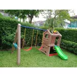 บ้านสไลด์ชิงช้า2ที่นั่ง สไลเดอร์2in1 บ้านสไลเดอร์ ของเล่นเด็ก,เครื่องเล่นสนาม พร้อมส่ง