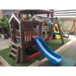 บ้านสไลด์ชิงช้า2ที่นั่ง สไลเดอร์2in1 บ้านสไลเดอร์ ของเล่นเด็ก,เครื่องเล่นสนาม พร้อมส่ง