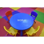 Promotion, round table set with 4 chairs, student tables, children's booking tables, activity tables, circle tables, plastic tables ready to deliver for kindergarten children.