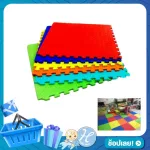 Hellomom, jigsaw crawling sheet, edge 60 x 60, thick, 10 mm 6, mixed colors, standardized with chest. Suitable for children from 0 months or more.