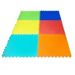 Hellomom, jigsaw crawling sheet, edge 60 x 60, thick, 10 mm 6, mixed colors, standardized with chest. Suitable for children from 0 months or more.